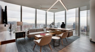 高档办公室装修是如何选用天花板、地板及墙面用料？